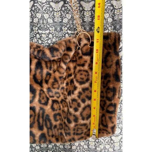 Expressions NYC Leopard Faux Fur Tote Luxury Vegan Handbag NWT - Picture 5 of 10
